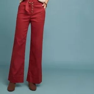 Cassidy Belted Wide-Leg Pants in CEDAR